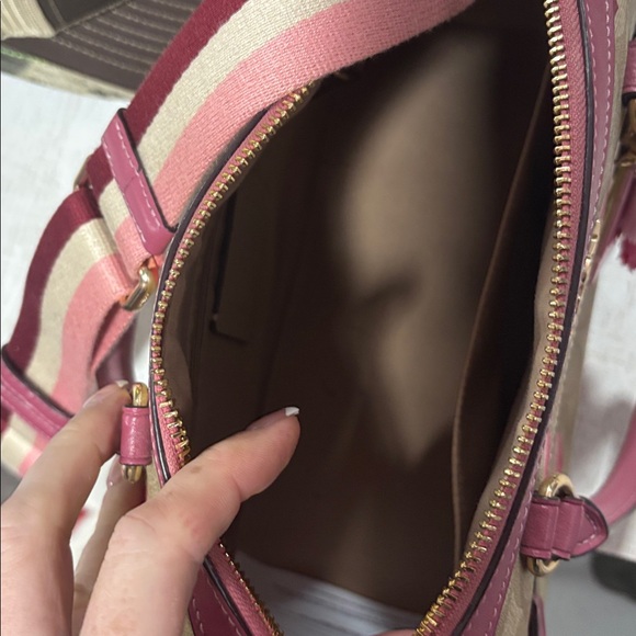 Coach Pink and Tan Heart Print Tote Bag Set - Picture 3 of 11